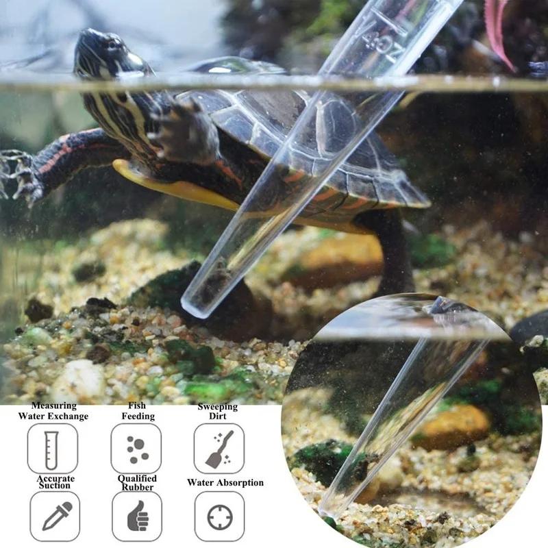 Allonger 54cm aquarium feuilles nettoyage paille Siphon changeur d'eau Aquarium nettoyant compte-gou