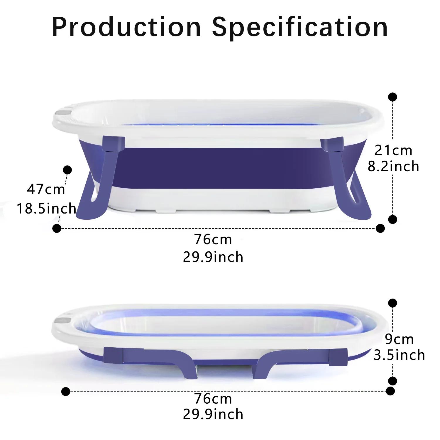 Baignoire pliable pour bébé, baignoire de voyage portable pour nouveau-né, avec coussin de soutien p
