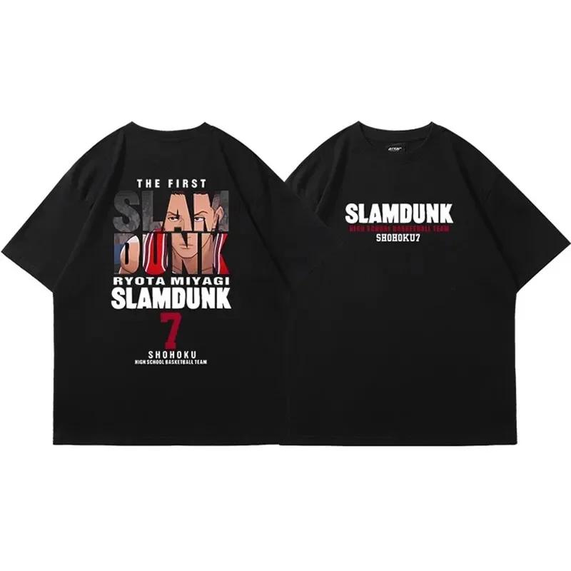 2025 hommes Anime Slam Dunk impression T-Shirt hommes surdimensionné japonais manganèse à manches co