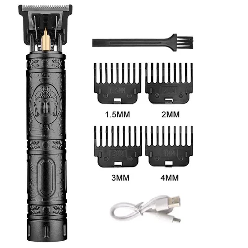 Tondeuse à cheveux professionnelle pour hommes, tondeuse électrique T9, tondeuse à barbe rechargeabl