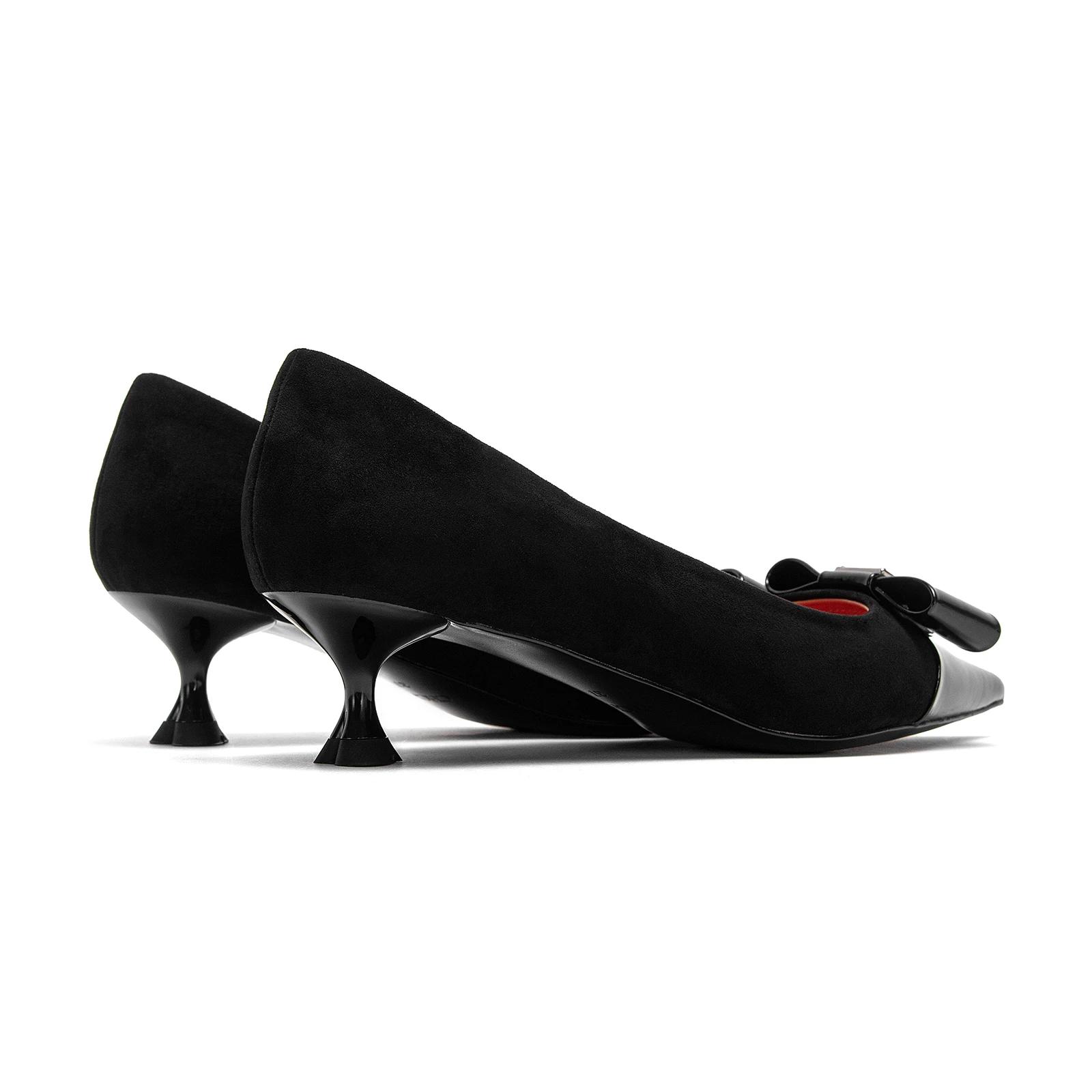 CHCH femmes talons hauts hiver Anti velours chaussures pour femmes dîner d'affaires talons noirs 5 c