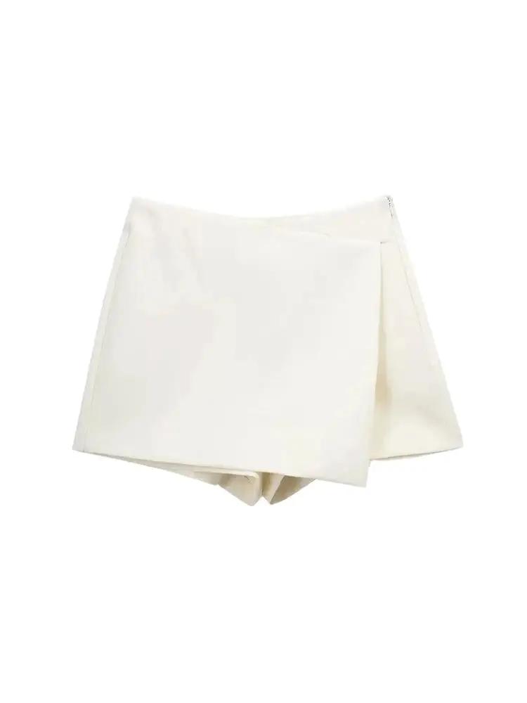 Femmes mode paréo Style asymétrique Shorts jupes Vintage taille haute côté fermeture éclair femme ju