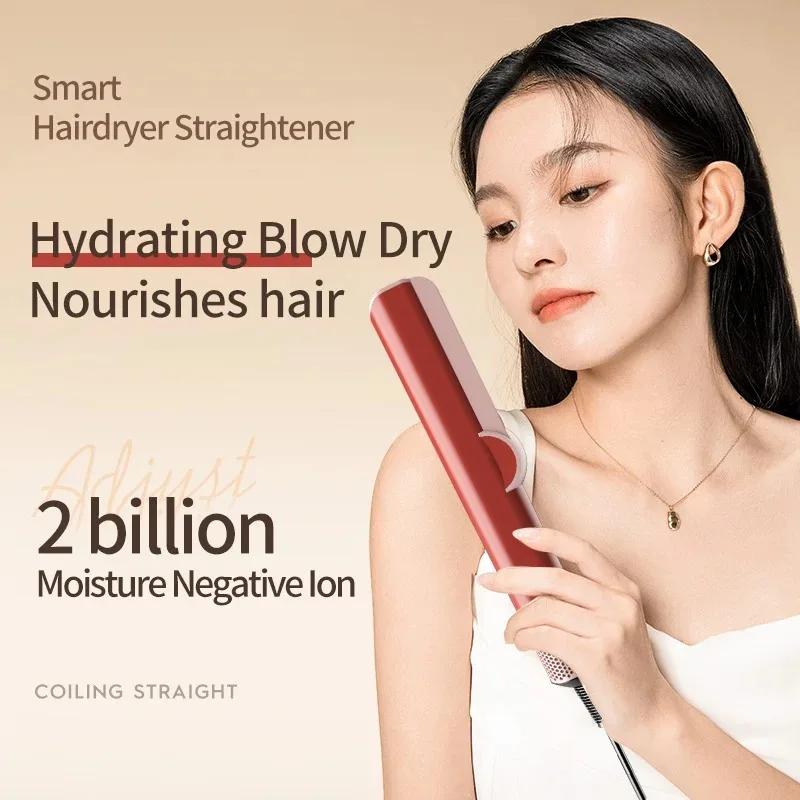 Lisseur de cheveux professionnel 2 en 1, essentiel de coiffure à la mode pour lisse, aspect élégant,
