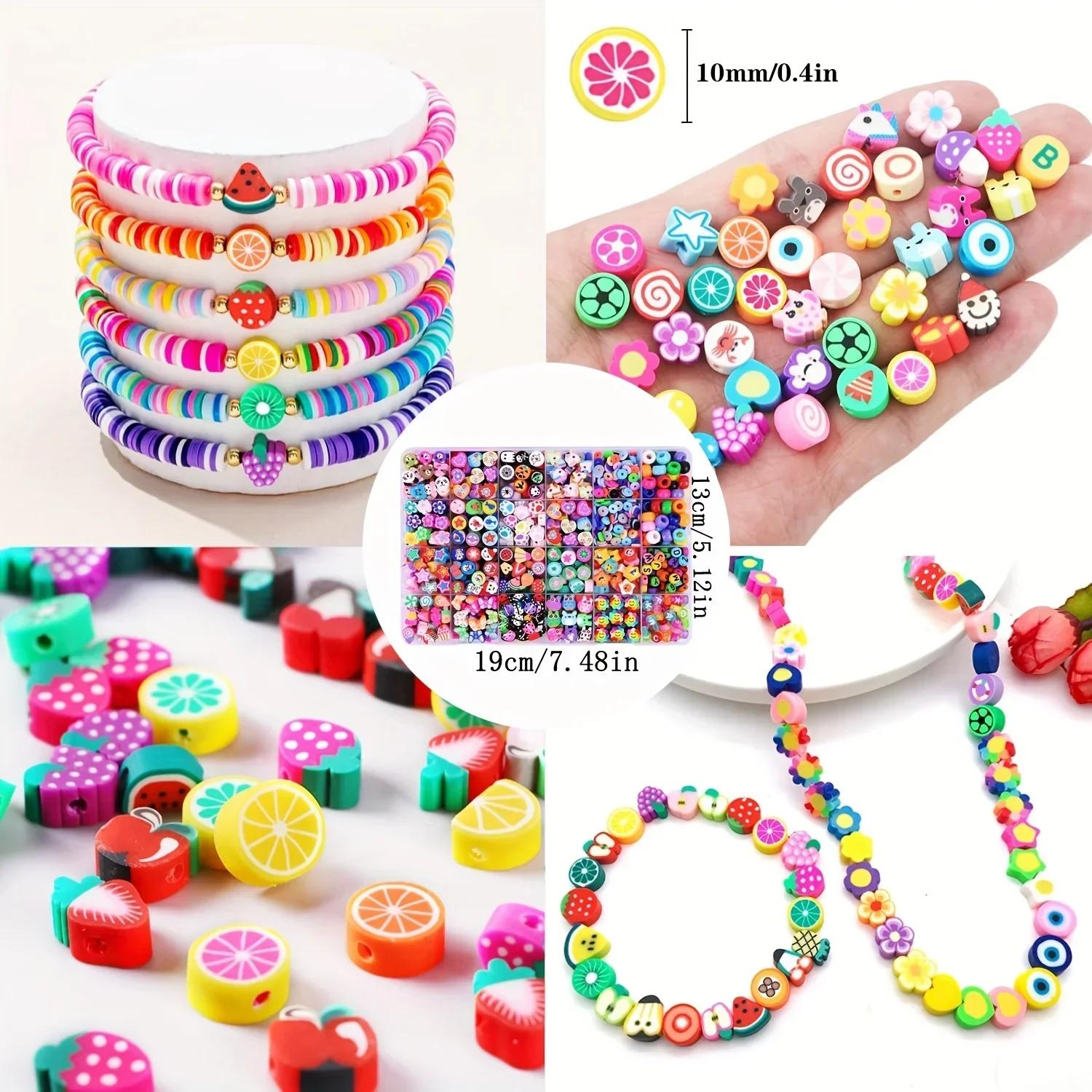 Ensemble de perles en argile polymère, 15 à 24 grilles, Kit de perles d'imitation de lettres, perles