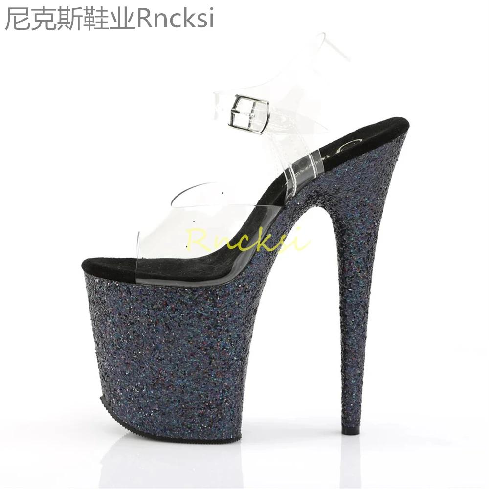 Sandales à talons hauts pour femmes, talons aiguilles, talons super hauts, mot transparent, sexy, no