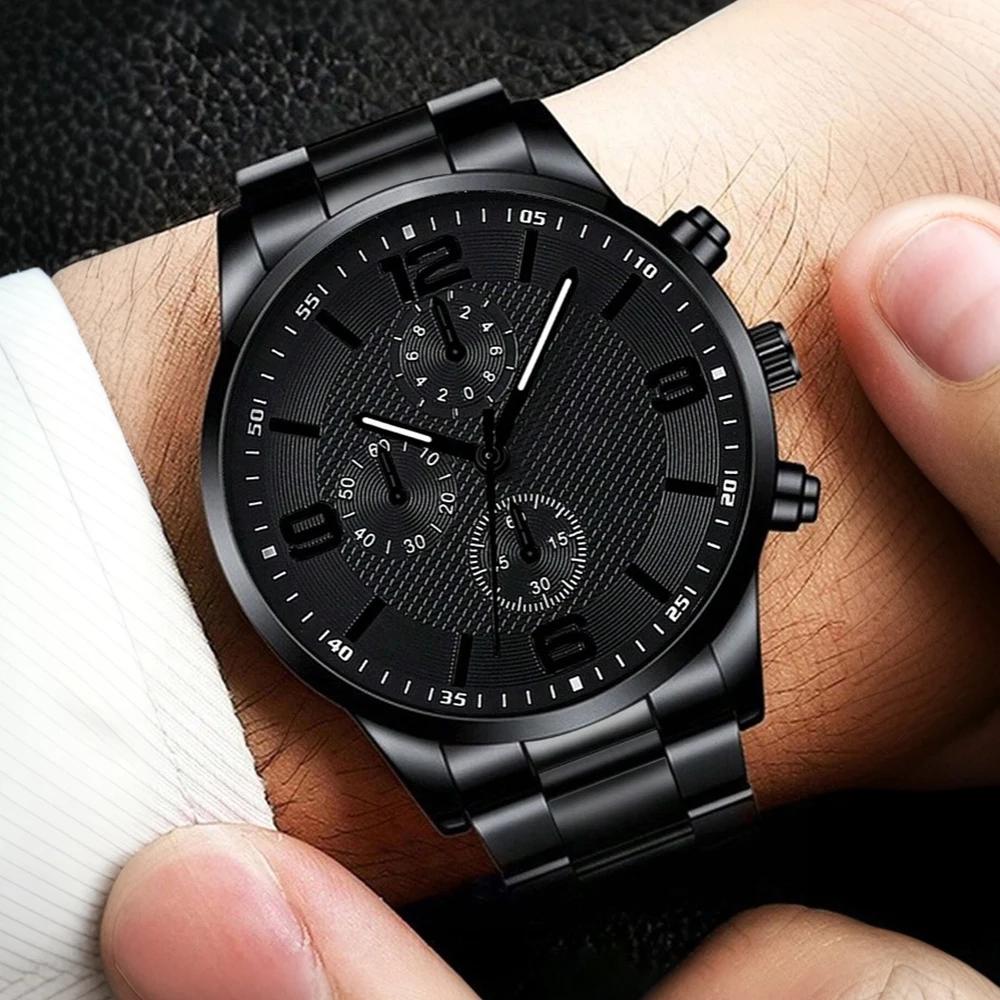 4 pièces coffret cadeau pour hommes d'affaires ensemble de montre tendance de la mode montre à quart