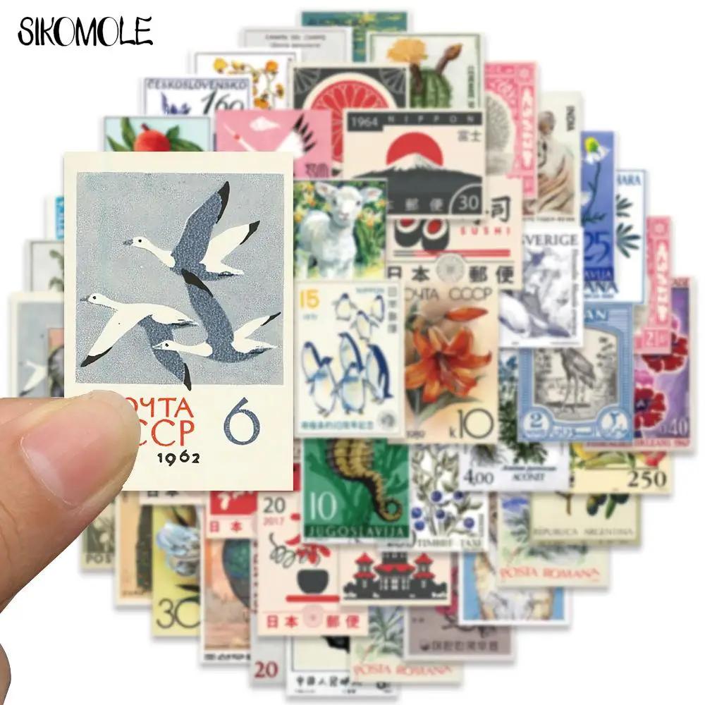10/30/50 PIÈCES Dessin Animé Rétro Art Timbres Autocollants Style Japonais BRICOLAGE Voyage Bagages