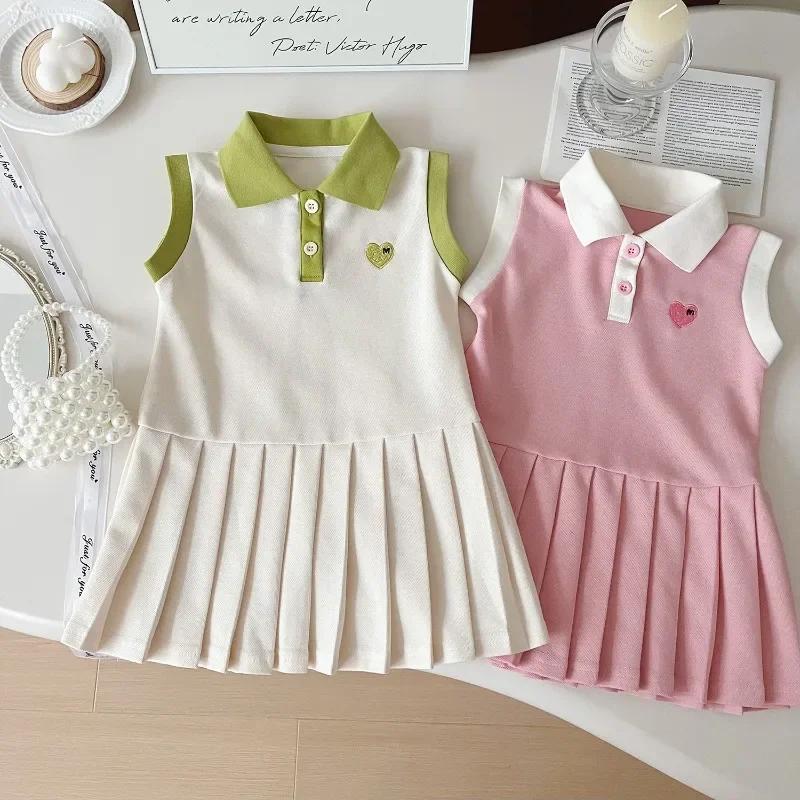 2025 enfants robe printemps été col rabattu enfants vêtements mode enfant en bas âge bébé filles vêt