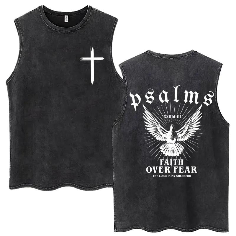 Lavé jésus est roi chrétien Harajuku Vintage débardeurs hommes femmes gothique sans manches T-shirt
