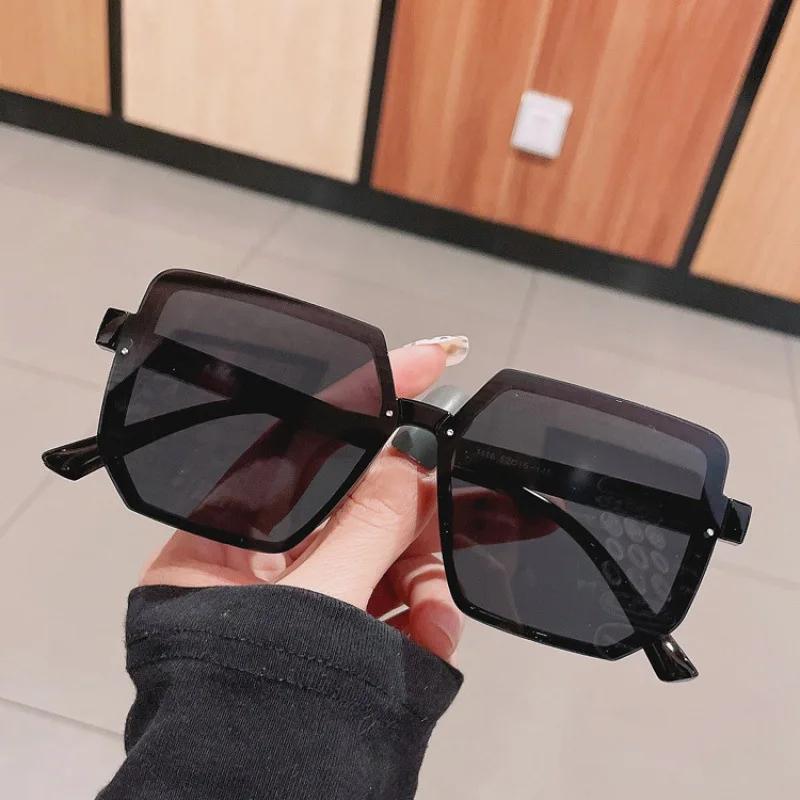 Lunettes de soleil Vintage à grande monture pour femmes et hommes, carrées de marque, rétro, lunette
