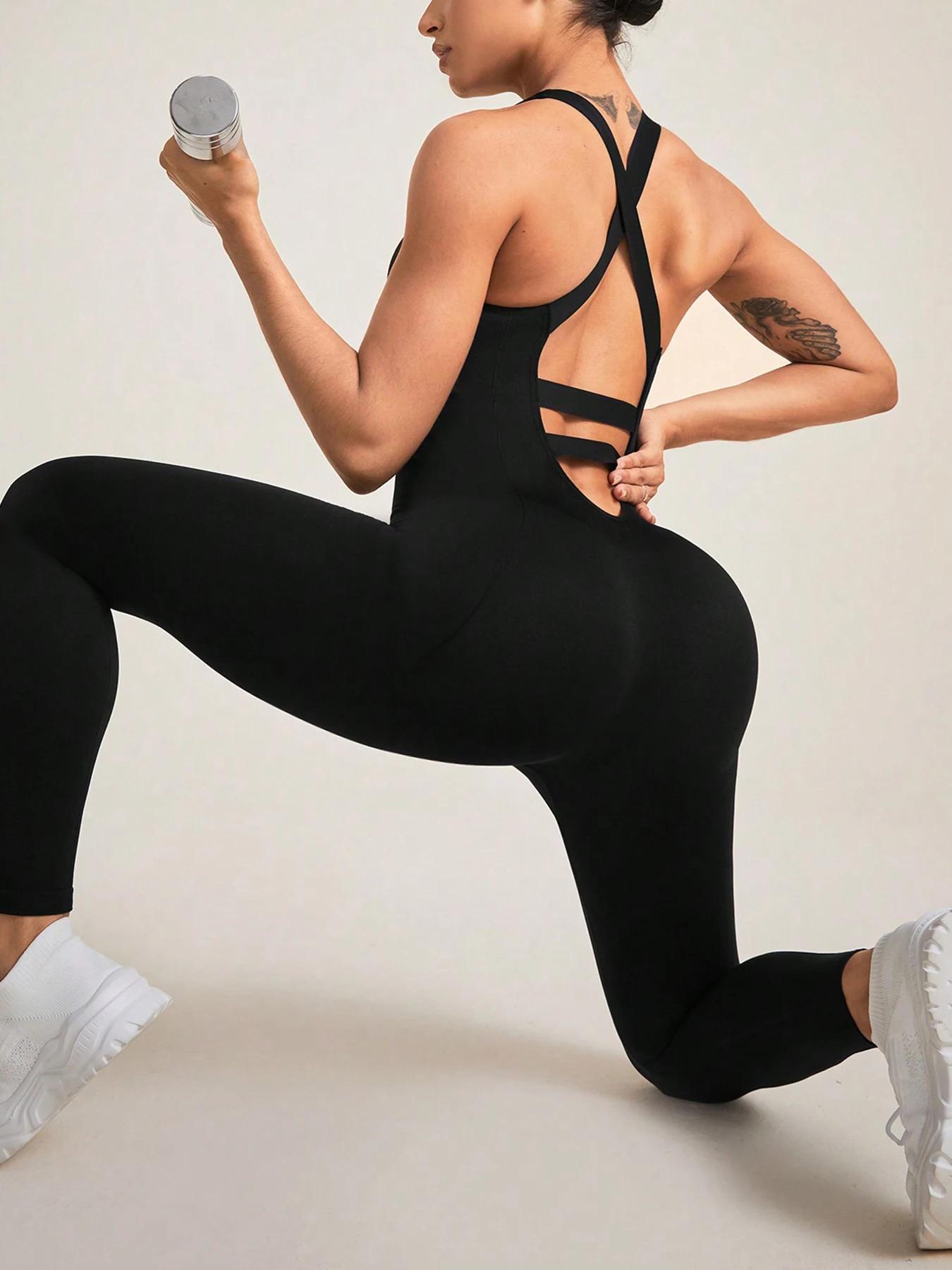 Combinaisons pour femmes, barboteuse d'entraînement de yoga une pièce sans couture