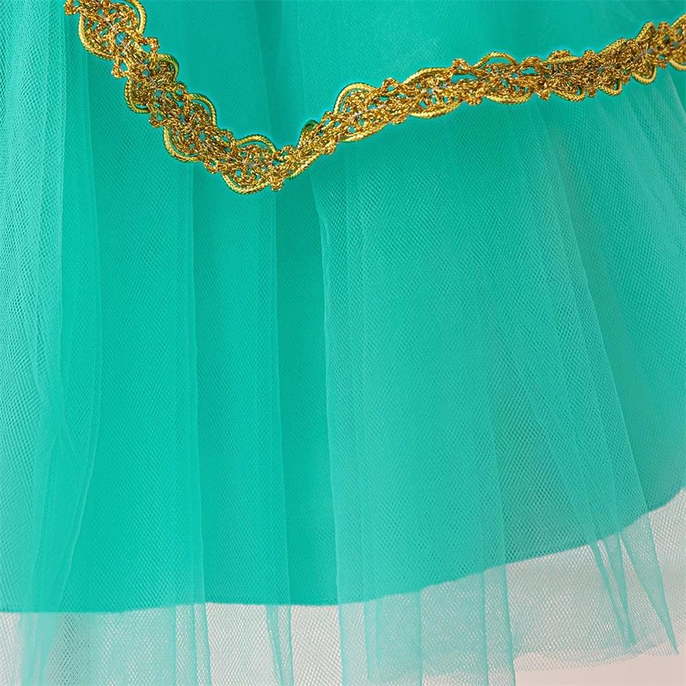 Robes de princesse Jasmine pour petites filles, robe de soirée Cosplay, en Tulle, pour anniversaire,