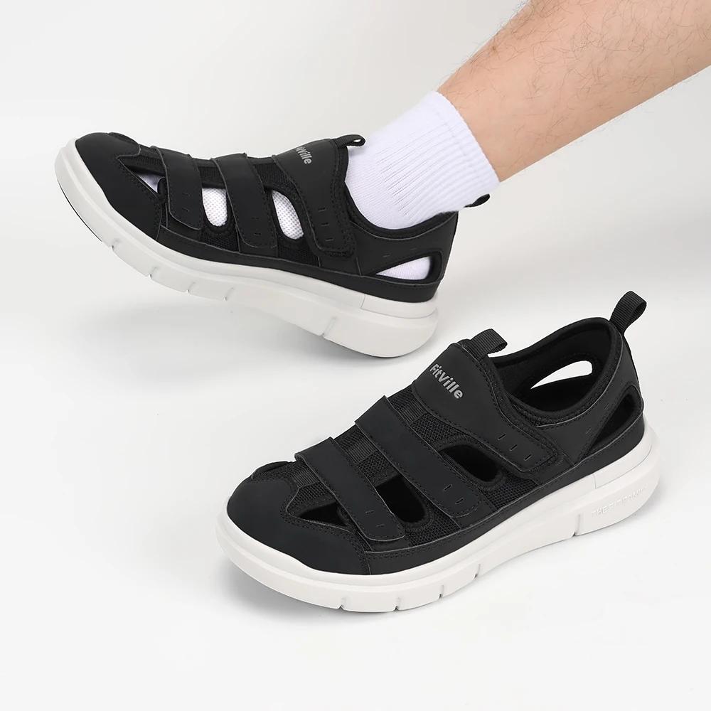FitVille – sandales élargies pour hommes, chaussures de diabète décontractées, légères pour la fasci