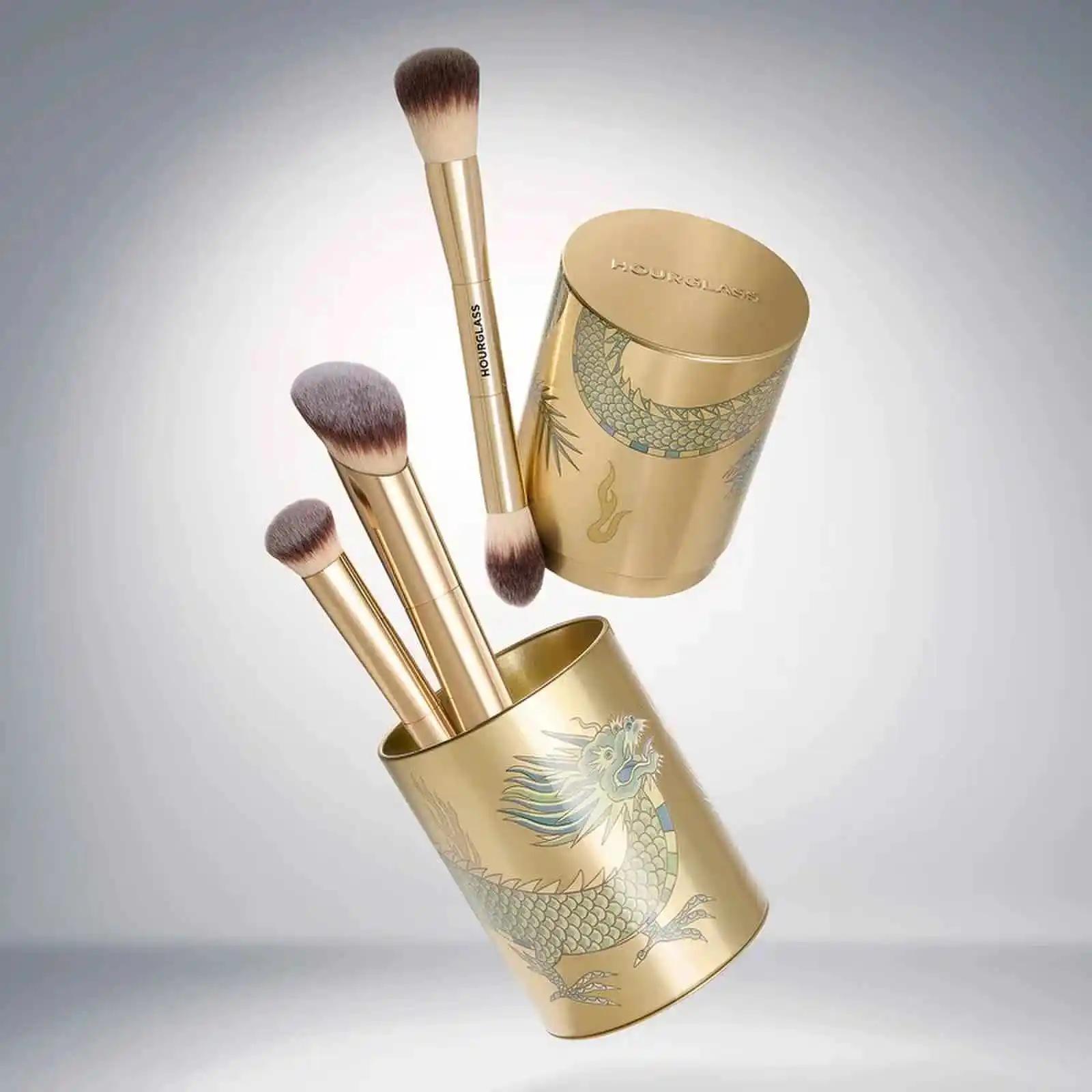 Pinceau de maquillage sablier-3 pièces pinceau de fond de teint pinceau à poudre libre pinceau anti-