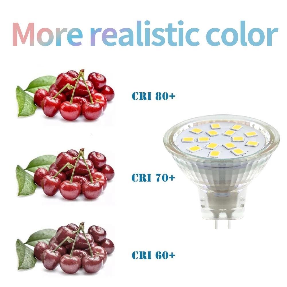 Ampoule Led MR11 AC12V 5W, sans scintillement, 120 degrés, 2835smd, 15 diodes, Mini projecteur GU4,