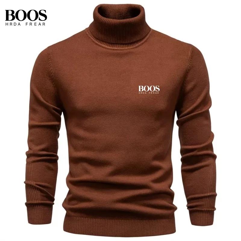 Pull à col roulé à manches longues pour homme, de haute qualité, automne et hiver, nouveau, tendance