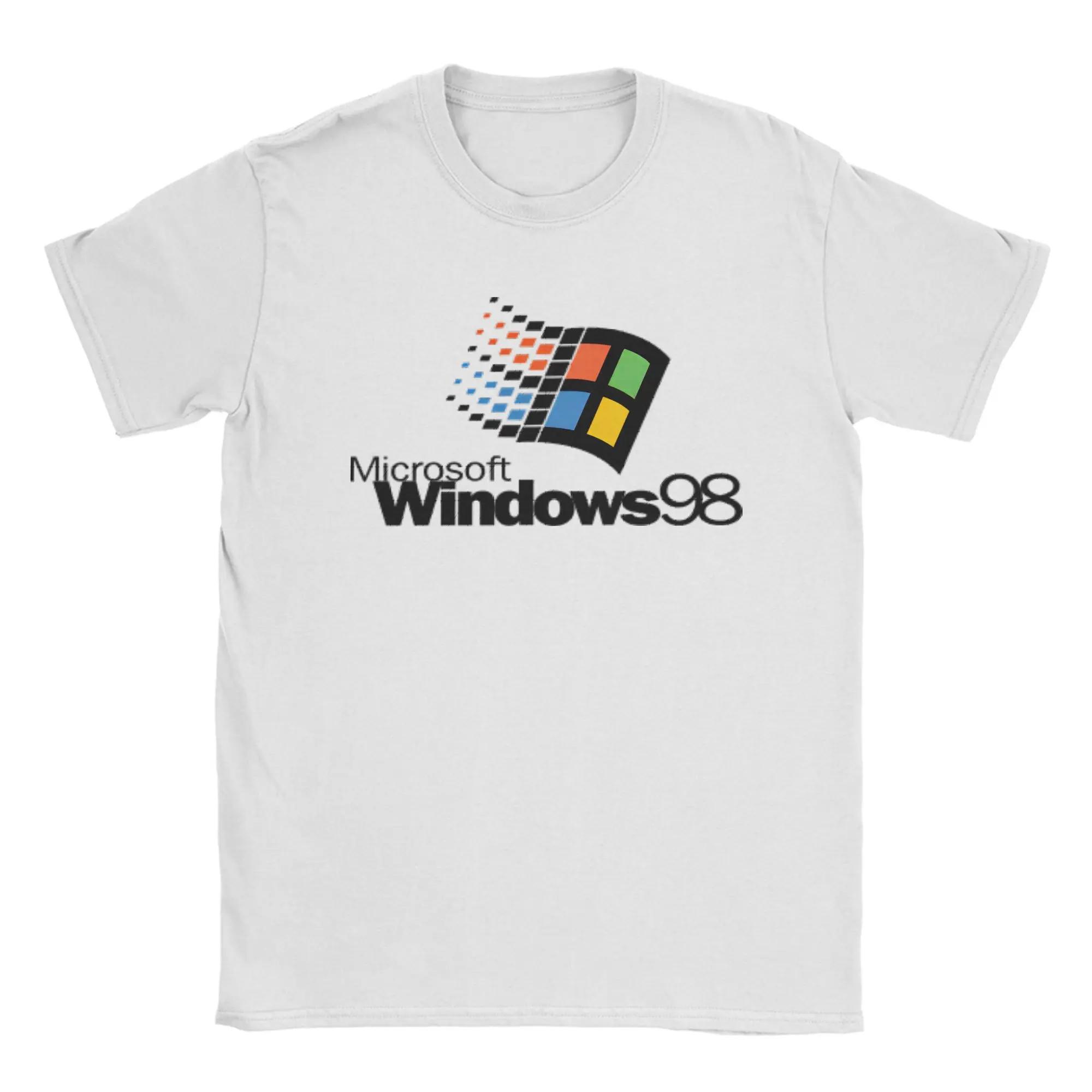 Hommes Windows 98 empilé logo t-shirts coton vêtements nouveauté à manches courtes col rond t-shirts