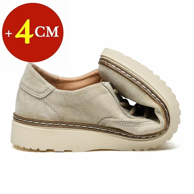 Chaussures de sport classiques en cuir véritable pour hommes, baskets décontractées, chaussures élév
