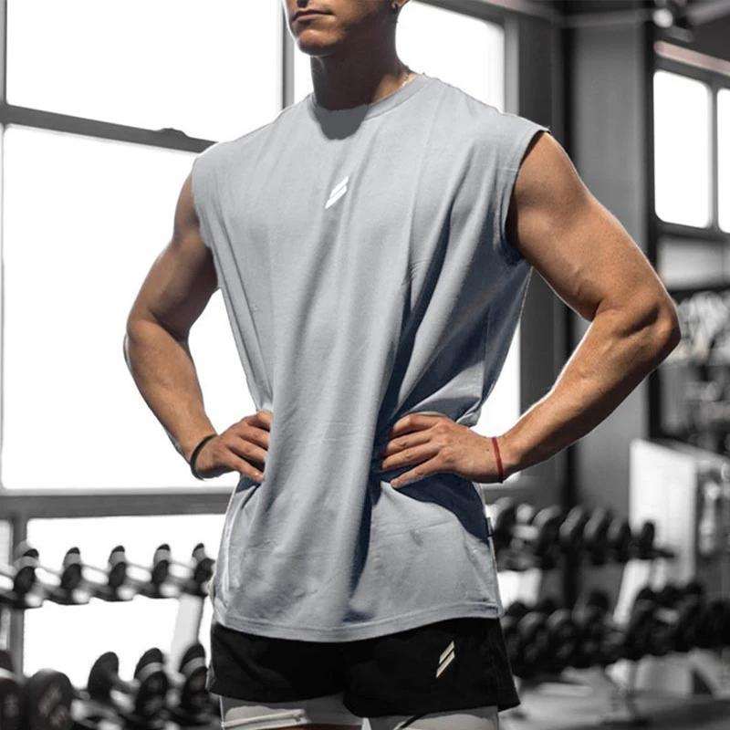 Nouveau été Fitness sport débardeur hommes respirant maille ample entraînement sans manches T-shirt