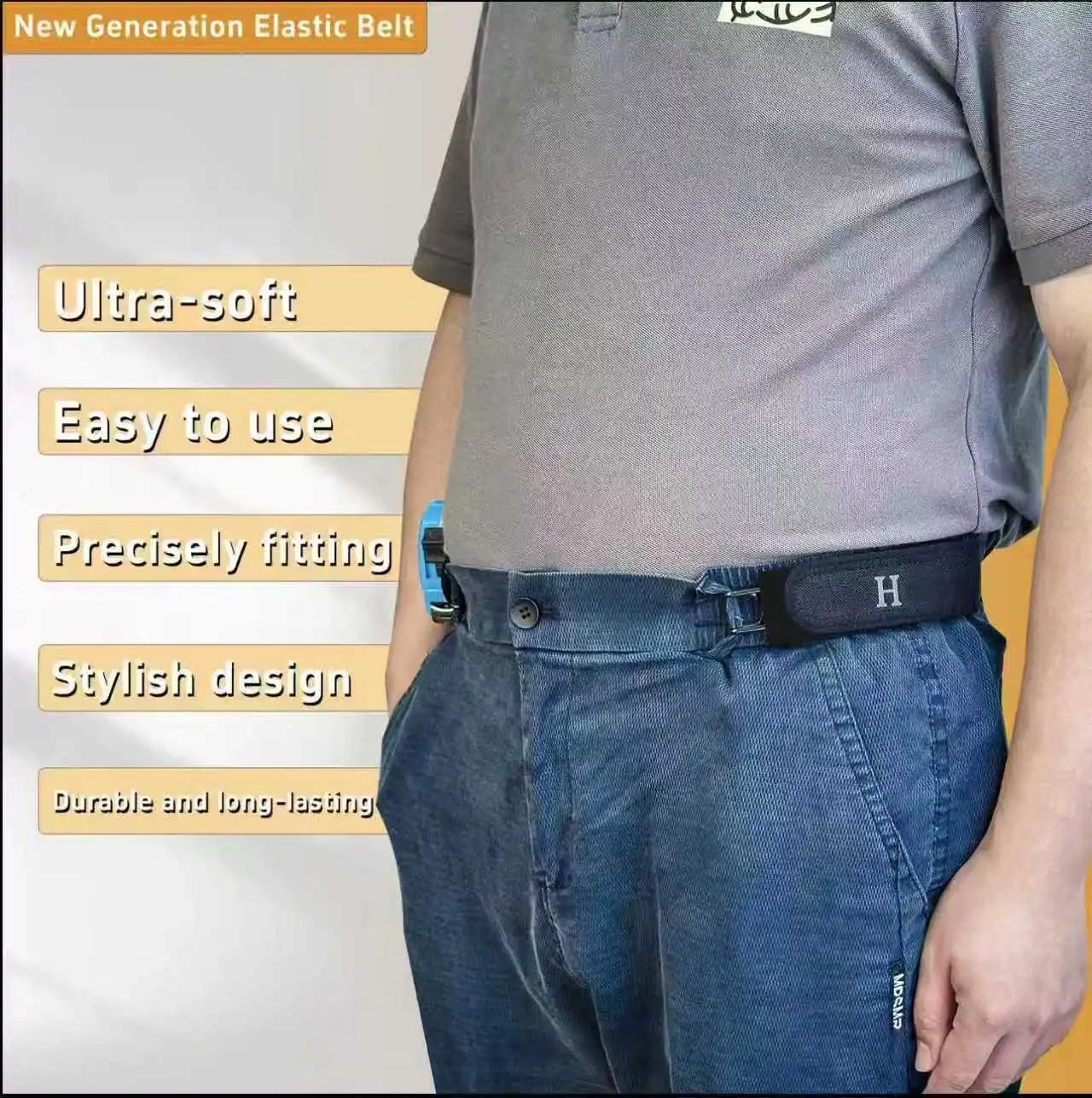 Crochet de ceinture élastique sans boucle, crochet métallique réglable pour hommes et femmes, unisex