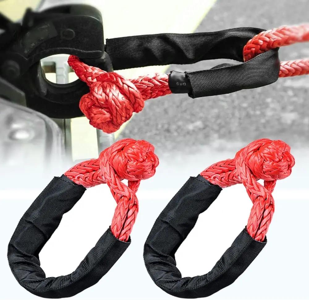 Manille souple synthétique ou anneau de récupération, corde de treuil de 55000lb, manilles robustes