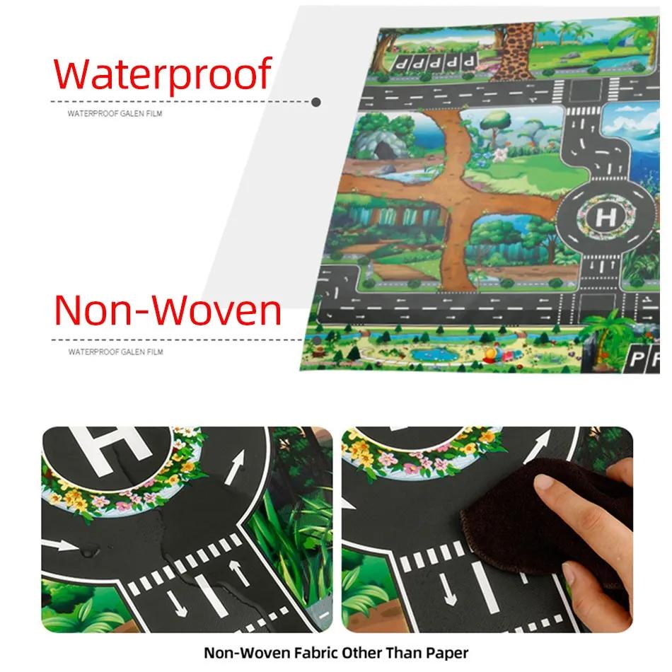 100x130 enfants tapis de jeu ferme route Portable carte bébé tapis éducatifs enfant en bas âge dinos