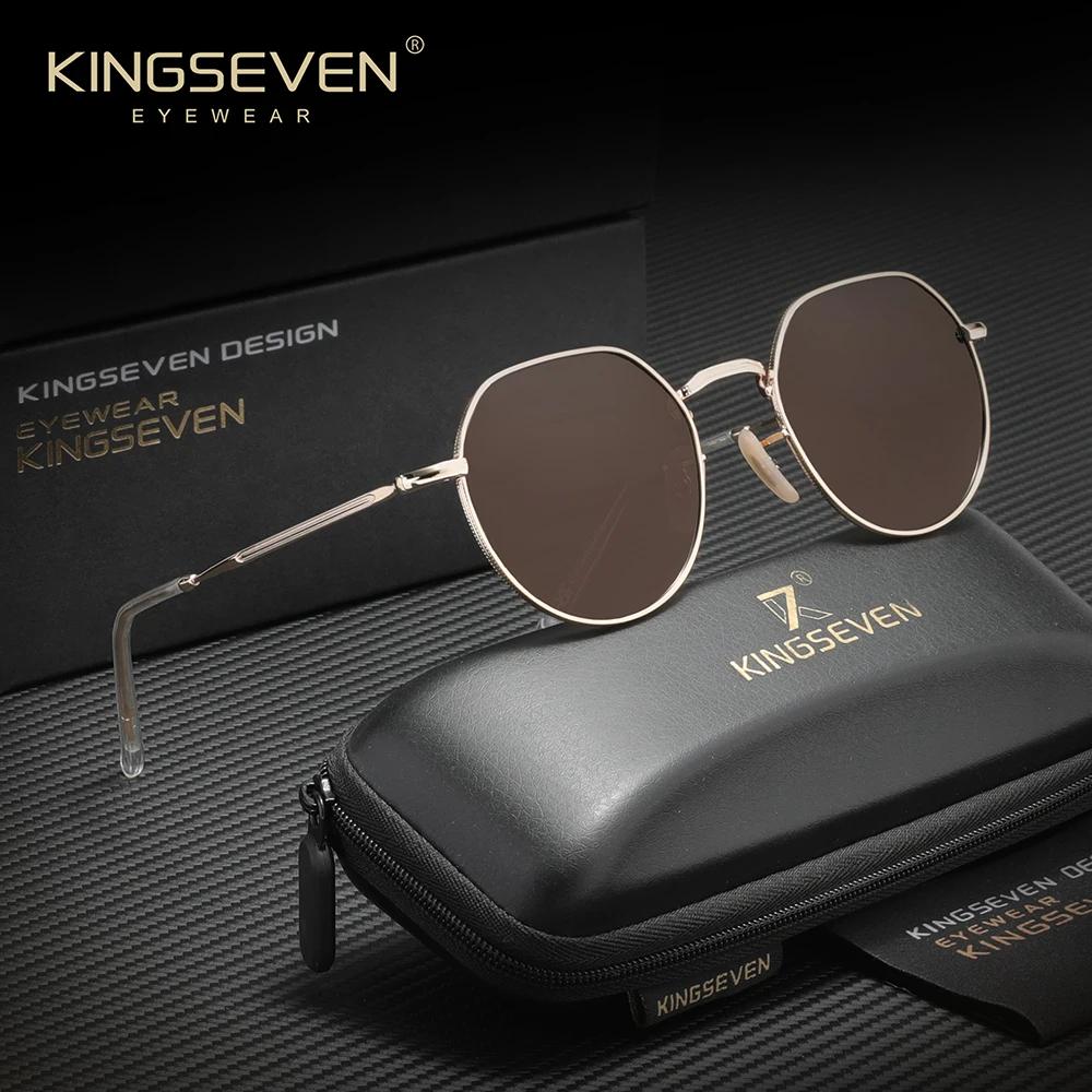 KINGSEVEN – lunettes de soleil polarisées pour hommes et femmes, monture hexagonale fine, à la mode,