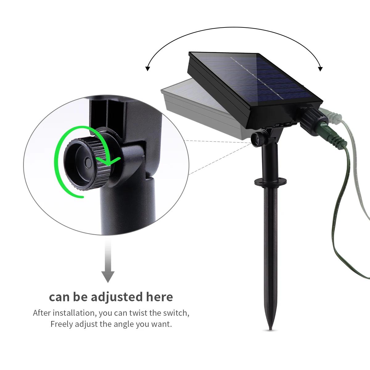 Guirlande solaire LED en cuir, 100M, lumières de noël, étanche, pour l'extérieur, lampe solaire haut