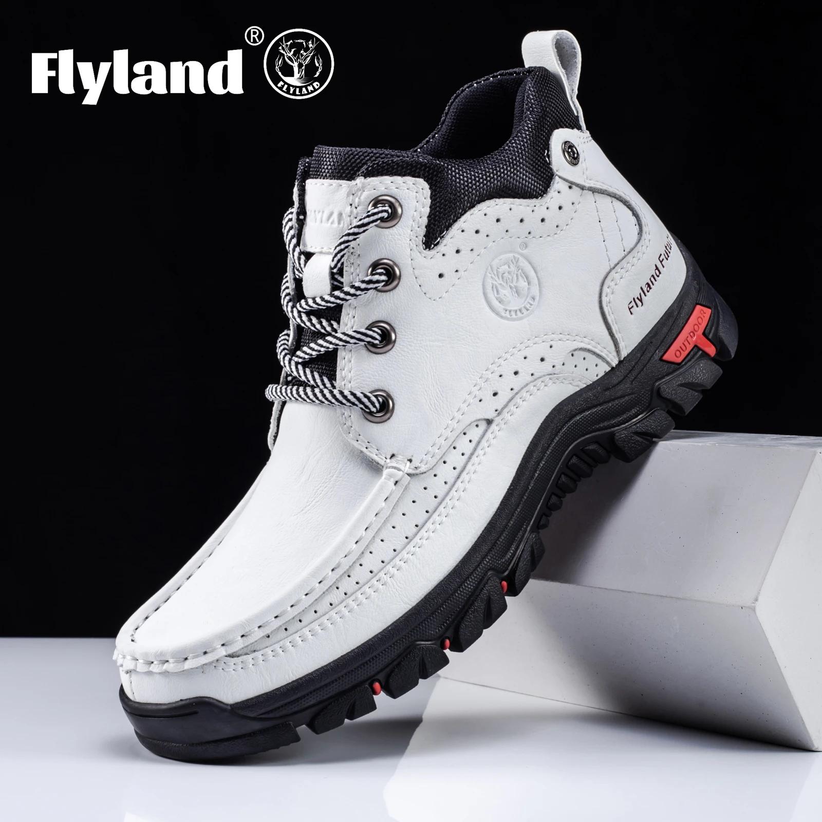 FLYLAND hommes Chukka bottes chaussures en cuir décontractées mode Vintage à la main hommes baskets