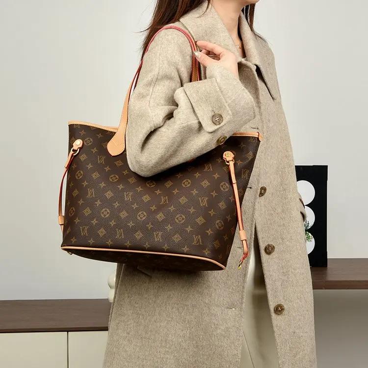 Sac à langer élégant d'inspiration vintage, sac fourre-tout de luxe en cuir pour femme, grande capac