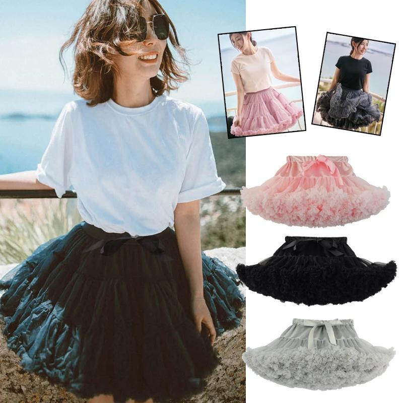 Femmes filles Tutu jupe fête moelleux sous-jupe femmes Ballet adolescente jupon fille princesse Tull