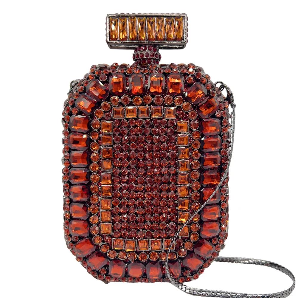 Bouteille de parfum de luxe de haute qualité, nouveau Design, sac en diamant, fête de mariage en dia