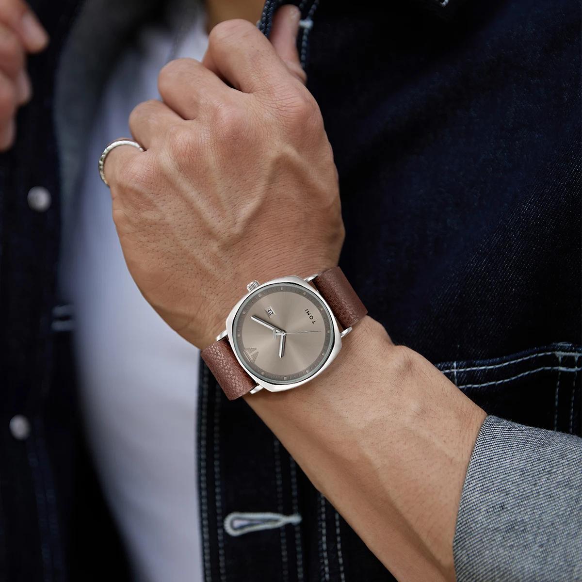TOMI nouveau 2 pièces de luxe hommes d'affaires montre coffret cadeau Simple et décontracté hommes c