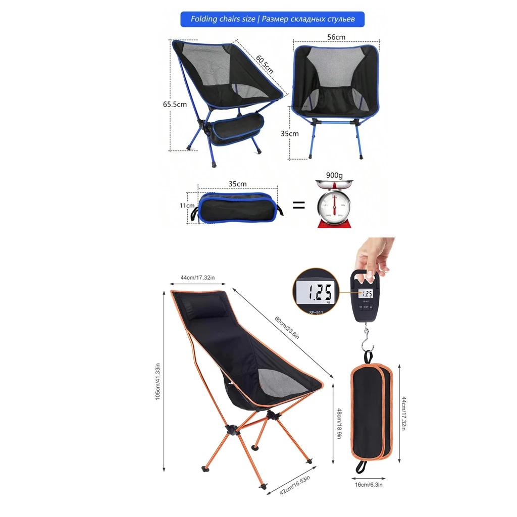 Chaise pliante ultralégère détachable, Portable, légère, siège étendu, pêche, Camping, maison, barbe