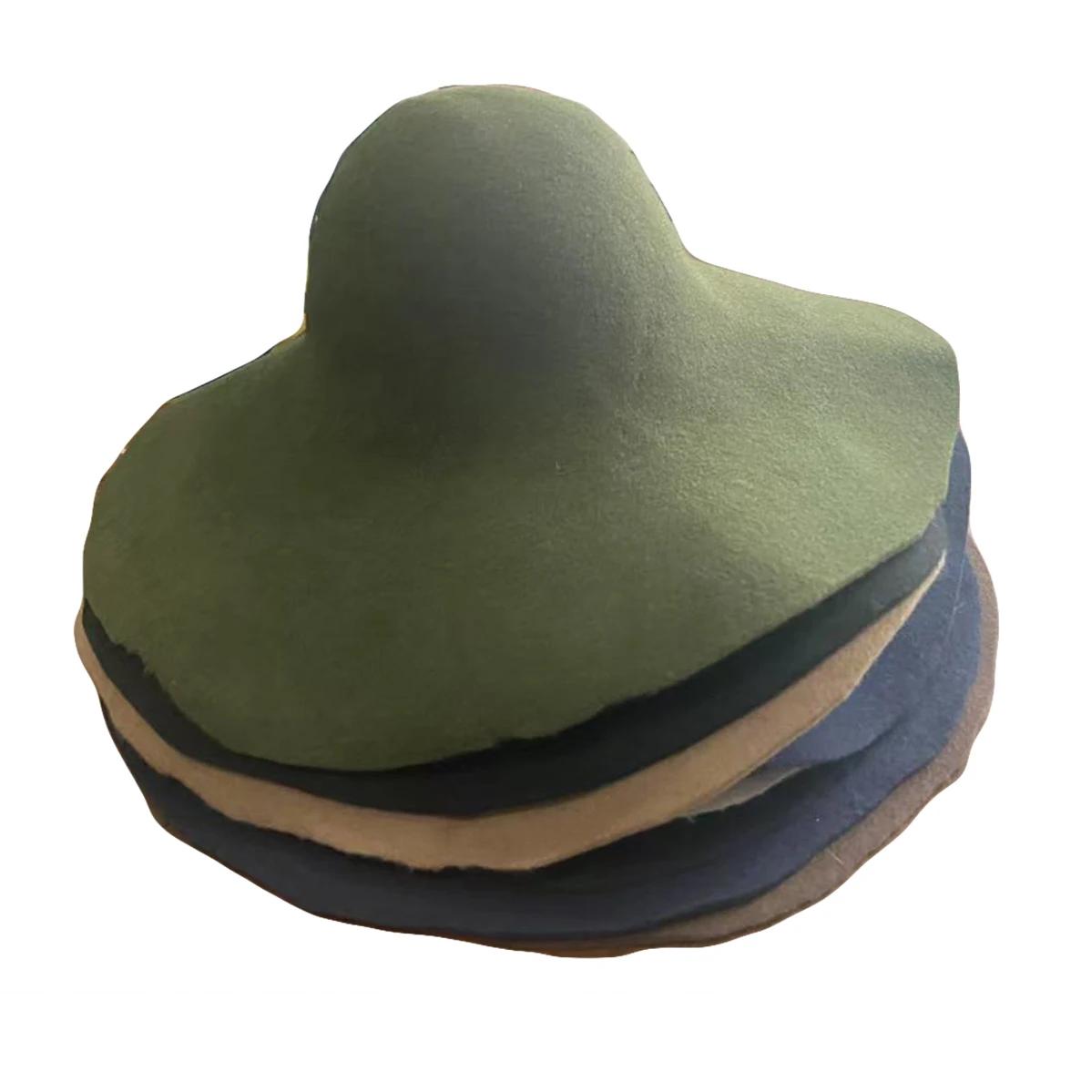 Homme femmes Cloche seau feutre chapeau automne hiver laine feutre large bord capuche chapellerie ar