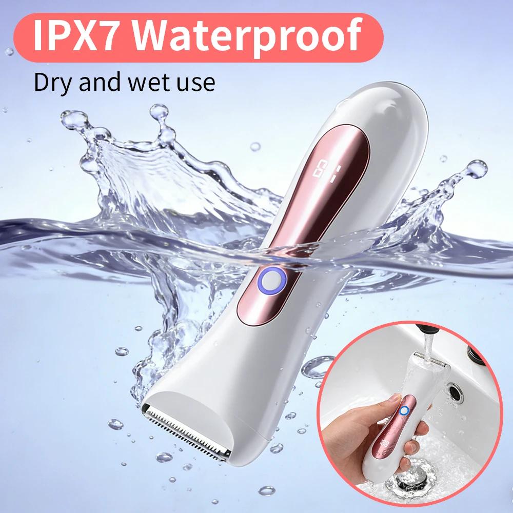 Rasoir électrique étanche pour femmes, rasoir électrique Portable humide et sec, avec tête à trois l
