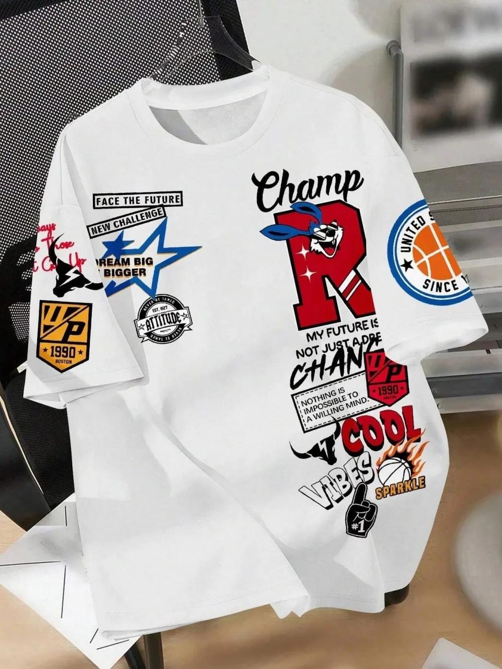 Nouveau T-shirt créatif respirant pour hommes avec motif imprimé Graffiti haut de sport confortable