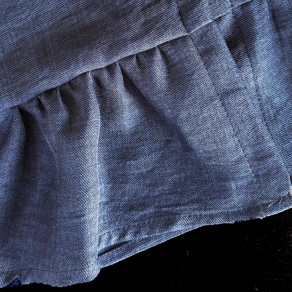Costume denim imitation bleu fille Bear Leader version coréenne - Ensemble 2 pièces été sans manches jambes larges