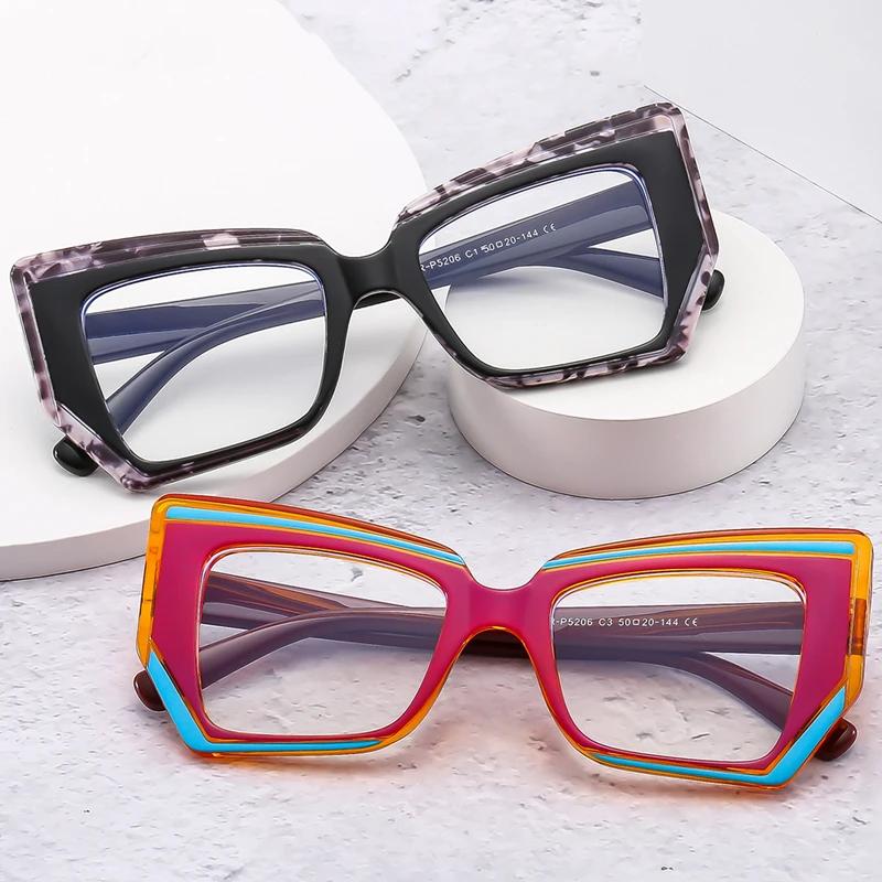 Lunettes de lecture photochromiques pour femmes, Design de luxe polygonal à la mode, monture Anti-lu