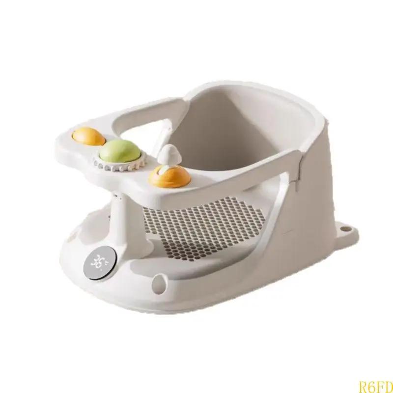 Siège de bain pour bébé avec affichage de la température, ventouses inférieures, siège de baignoire,