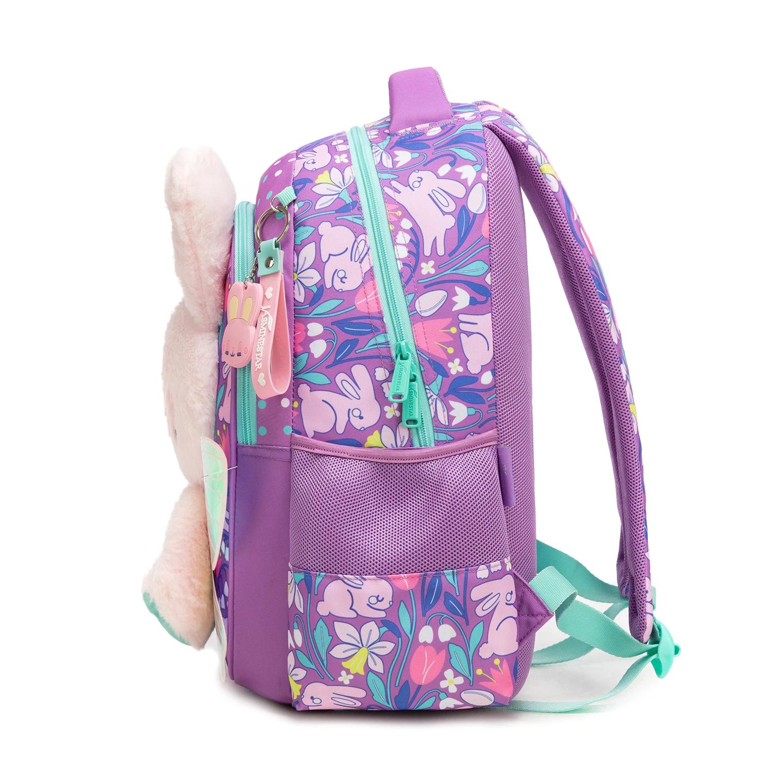 Ensemble de 3 sacs à dos pour filles, mignon lapin en peluche 3D avec ailes - Sac à dos scolaire à i