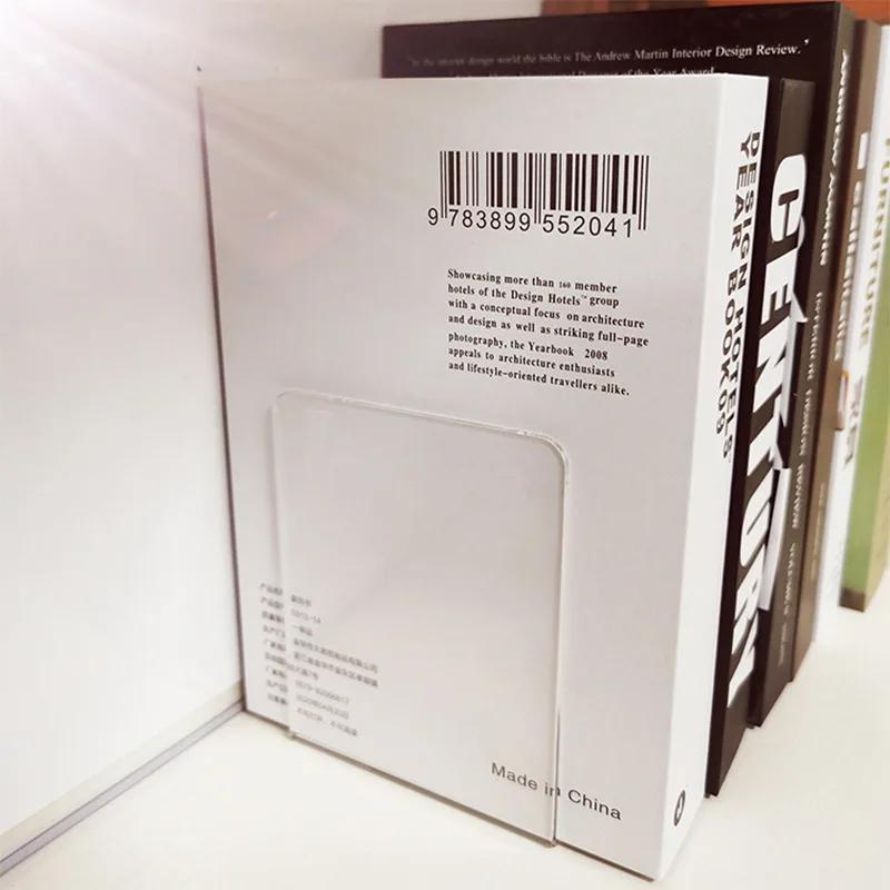 Serre-livres en acrylique, étagère de rangement décorative de bureau