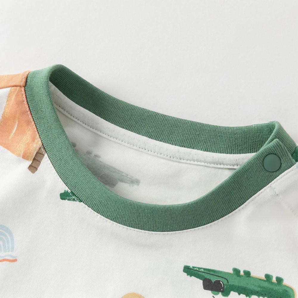 Ensemble 2 pièces Dave Bella pour enfants : T-shirt et pantalon d'été imprimé animaux pour bébés gar