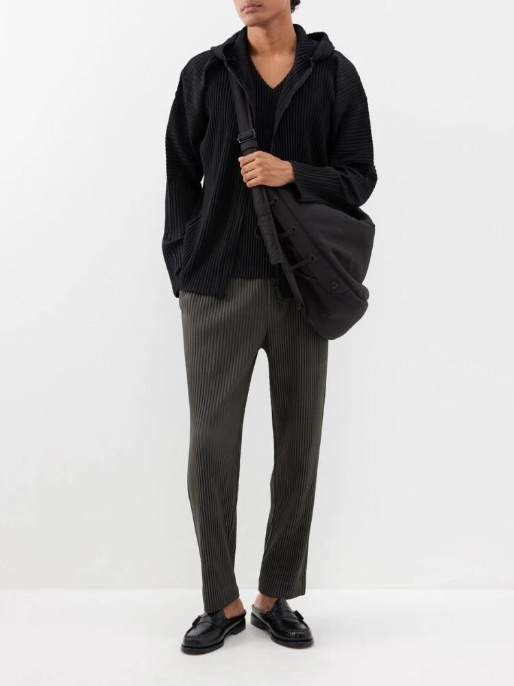 ATA YAKE-Sweat à Capuche Plissé à Fermeture Éclair pour Homme, Veste Classique Décontractée, Manteau