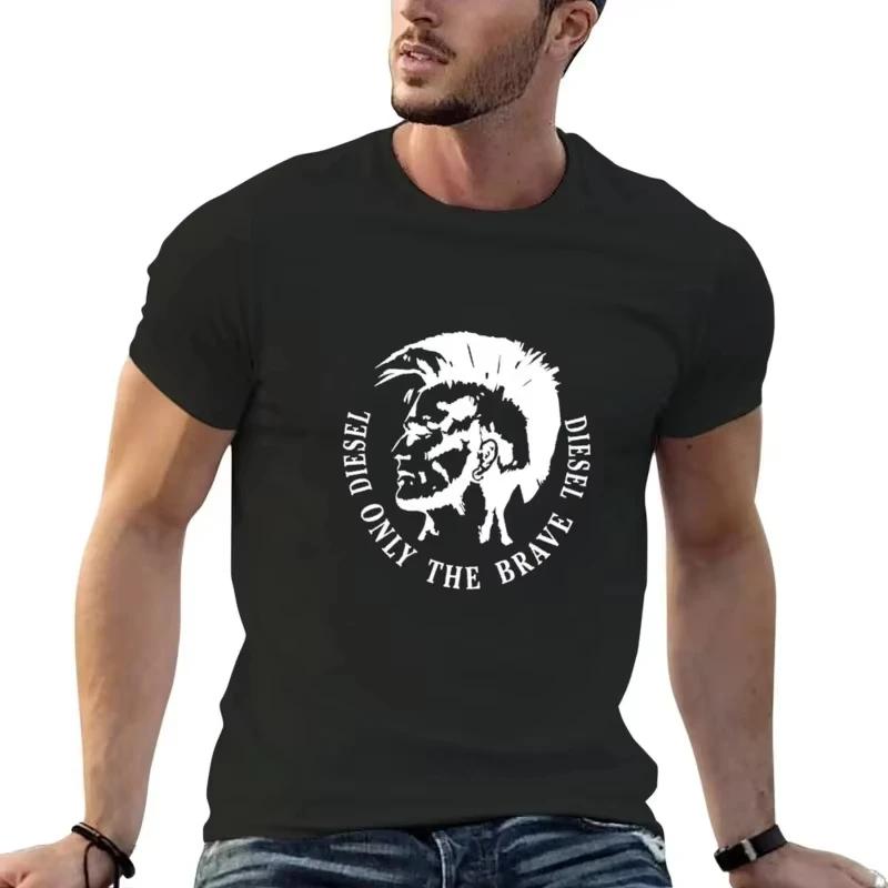 2025 nouveau T-shirt en coton pour hommes confortable col rond imprimé grande taille haut unisexe vê