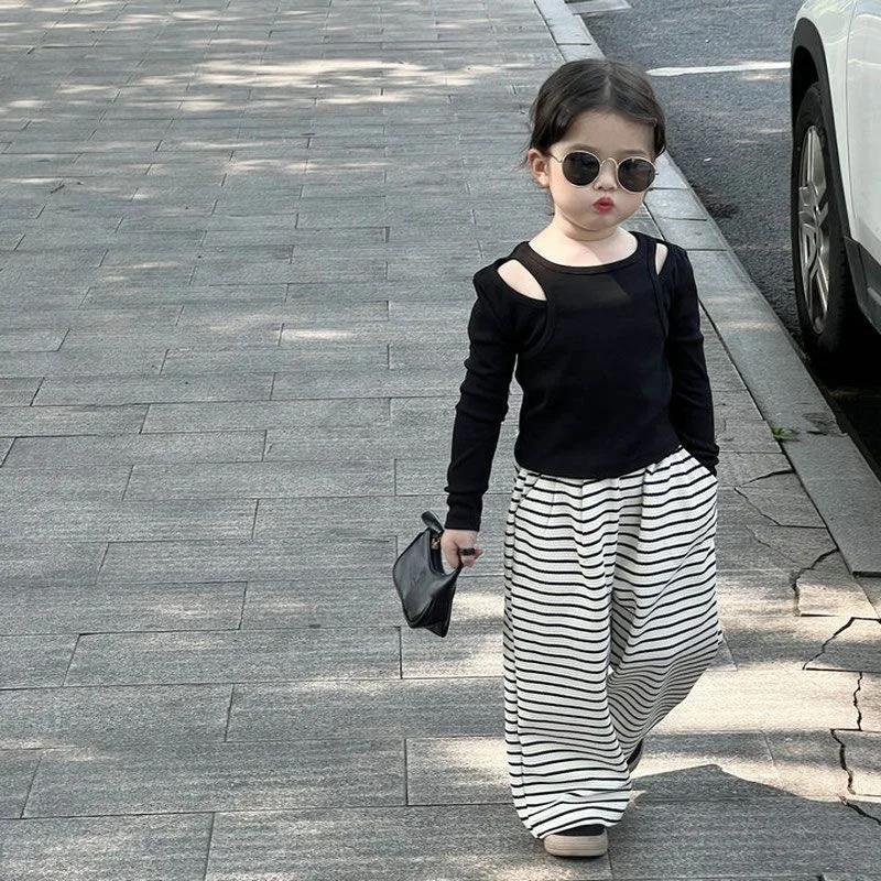 Enfants filles automne tenues infantile bébés filles faux deux pièces manches longues costumes décon