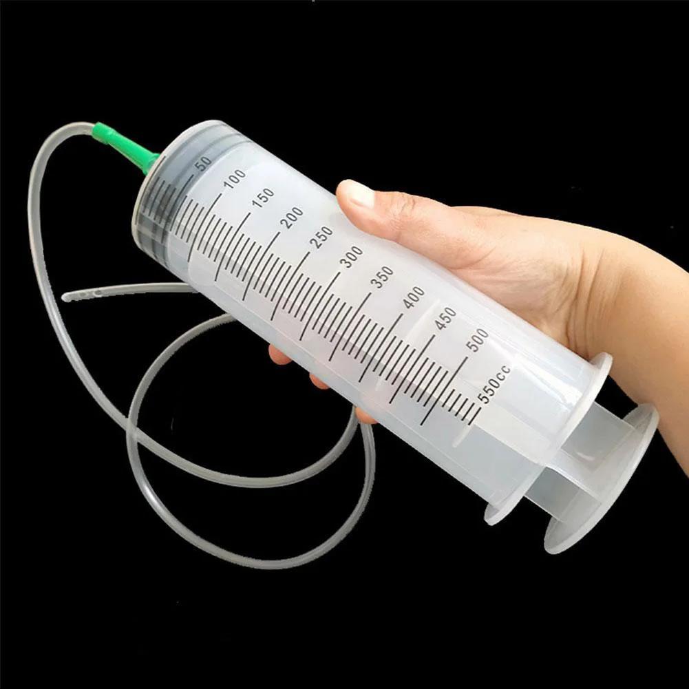 Seringues de grande capacité 50ml/100ml/150ml/200ml/250ml/350ml/550ml avec tuyau de 1M, pompe d'inje