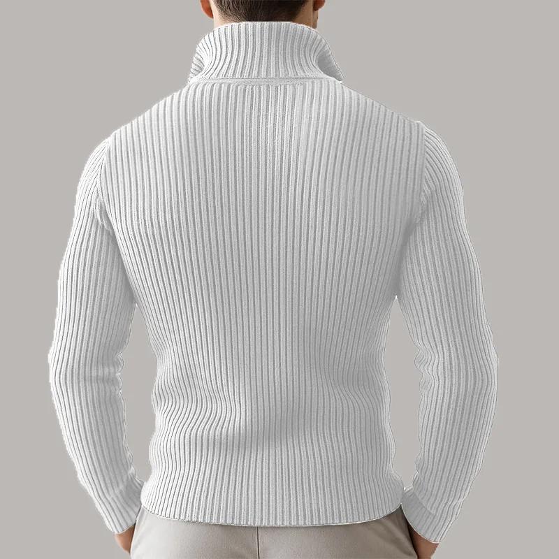 Nouvelle veste zippée en tricot pour homme automne/hiver, pull décontracté ample et confortable à co