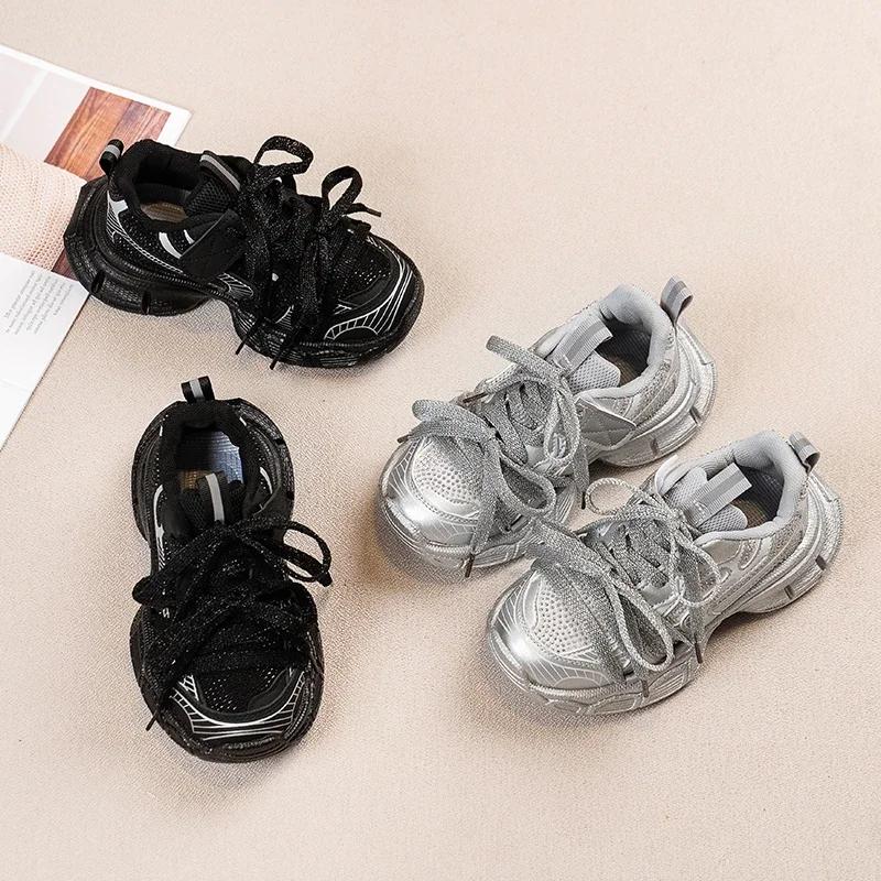 Baskets coordonnantes de style coréen pour enfants, chaussures de sport douces, confortables, décont