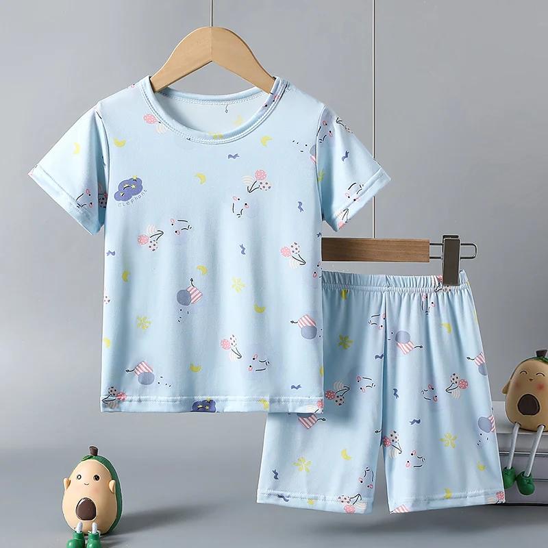 Ensemble 2 pièces pour enfants, short à manches courtes imprimé de dessins animés mignons, pour garç